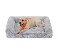 Feandrea FluffyHug Cama para Perros, XXL Sofá para Perros Grandes, Cama para Mascotas de Espuma con Funda Lavable Extraíble, 122 x 85 x 24 cm, Gris Ombré PGW234G01
