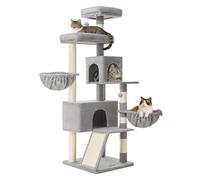 Feandrea Gran Torre del árbol del Gato, 68.5 Pulgadas de Alto apartamento para Gatos con Gran Perca, Postes de rascado, Cuevas Dobles, Gris Paloma UPCT006G01