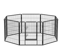 Feandrea Jaula de Perros, Parque de 8 Paneles de 77 x 80 cm | Negro, Colección DACK PPK88H