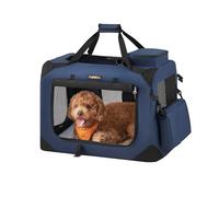 Feandrea Jaula para perro, transportador plegable para mascotas, M, jaula portátil suave para perros, tela Oxford, malla, marco de metal, con asa, bolsillos de almacenamiento, 23.6 x 16.5 x 16.5