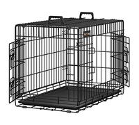 Feandrea Jaula para Perros, con 2 Puertas, 77 x 48 x 56 cm | Jaula Perro Mediano, 77 cm, Bandeja Extraíble, Negro Tinta, Colección DACK PPD30H