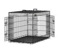 Feandrea Jaula para Perros Plegable con 2 Puertas, Bandeja Extraíble, 107 x 70 x 77,5 cm, XL, Negro PPD42H