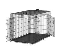 Feandrea Jaula para Perros Plegable con 2 Puertas, Bandeja Extraíble, 136 x 79 x 84 cm, XXXL, Negro PPD054B01