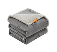 Feandrea Manta Impermeable para Perros, Vellón y Franela, para Perros Extras Grandes, Humanos, Gatos, 229 x 203 cm, XXXL, Reversible, Protección para Sofá, Cama, Lavable a Máquina, Gris PPB090G01