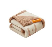 Feandrea Manta Impermeable para Perros, Vellón y Franela, para Perros Minialtura y Perros Pequeños, Gatos, 101 x 73 cm, M, Reversible, Protección para Sofá, Cama, Lavable a Máquina, Beige PPB040K01