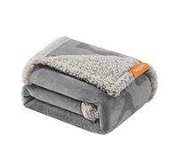 Feandrea Manta Impermeable para Perros, Vellón y Franela, para Perros Minialtura y Perros Pequeños, Gatos, 101 x 73 cm, M, Reversible, Protección para Sofá, Cama, Lavable a Máquina, Gris PPB040G01