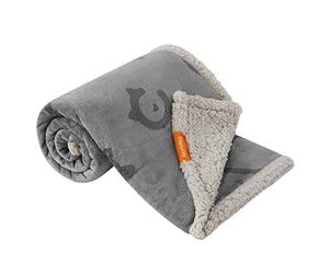 Feandrea Manta Impermeable para Perros, Vellón y Franela, para Perros Pequeños y Medianos, Gatos, 127 x 101 cm, L, Reversible, Protección para Sofá, Cama, Lavable a Máquina, Gris PPB050G01
