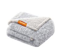 FEANDREA Manta Impermeable para Perros y Gatos, 102 x 73 cm, Lavable | Manta Impermeable, Doble Cara, Gris Jacinto, Colección Bobbee PPB004G01