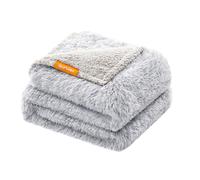 Feandrea Manta Repelente al Agua para Perros, Manta Larga de Felpa para Perros Medianos y Grandes, Gatos, 152 x 127 cm, XL, Felpa Sherpa, Reversible, Protección de Sofá, Gris Ombré PPB006G01