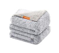 Feandrea Manta Repelente al Agua para Perros, Manta Larga de Felpa para Perros Medianos y Grandes, Gatos, 203 x 152 cm, XXL, Felpa Sherpa, Reversible, Protección de Sofá, Gris Ombré PPB008G01