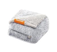 Feandrea Manta Repelente al Agua para Perros, Manta Larga de Felpa para Perros Miniatura, Gatos, 73 x 63 cm, S, Felpa Sherpa, Reversible, Protección de Sofá, Gris Ombré PPB003G01