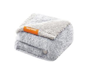 Feandrea Manta Repelente al Agua para Perros, Manta Larga de Felpa para Perros Miniatura, Gatos, 73 x 63 cm, S, Felpa Sherpa, Reversible, Protección de Sofá, Gris Ombré PPB003G01