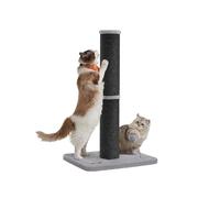 Feandrea Poste rascador para gatos, 85 cm de alto, rascador para gatos medianos y grandes, poste disuasorio de arañazos de sisal, pompón de resorte con campana integrada, tinta negra PCA041B01
