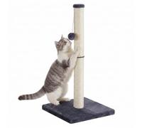 Feandrea Poste Rascador para Gatos Adultos, de Sisal Natural, 84 cm de Alto, con Base Estable y Juguete Colgante, 42 x 22 x 15 cm, Gris Oscuro, para Proteger Muebles, Colección Clawfy PCA043G201