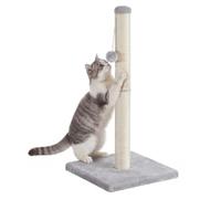 Feandrea Poste Rascador para Gatos Adultos, de Sisal Natural, 84 cm de Alto, con Base Estable y Juguete Colgante, 42 x 22 x 15 cm, Gris, para Proteger Muebles, Colección Clawfy PCA043G101