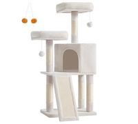 Feandrea Torre para gatos, árbol para gatos de interior, condominio para gatos de 45.3 pulgadas con poste rascador, rampa, perca, espaciosa cueva para gatos, gatos mayores, gatos adultos, espacio