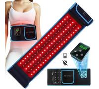 feangli Cinturón de terapia de luz roja - Controlador inalámbrico recargable con temporizador de 660 nm y 850 nm luz infrarroja para cuerpo, cintura, espalda, articulaciones de rodilla, alivio del