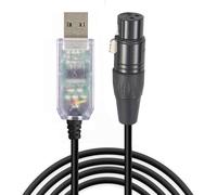 Feanteek Cable USB a DMX RS485 Adaptador Convertidor 3PIN XLR hembra DMX512 Interfaz Freestyler Software PC Control Dimmer Cable con soporte FTDI Chip Win10 Mac OS (16FT/5M)