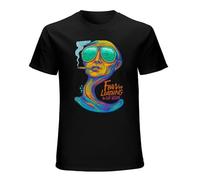 Fear and Loathing In Las Vegas Psychedelic Design Men's Short Sleeve Cotton Shirt for Sport Size M