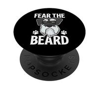 Fear Beard Schnauzer Funny Dog Lover Hombres Mujeres Perros PopSockets PopGrip Adhesivo