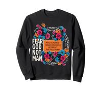 Fear God Not Man Christian Faith Floral Cita versículo de la Biblia Sudadera