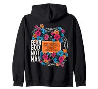 Fear God Not Man Christian Faith Floral Cita versículo de la Biblia Sudadera con Capucha