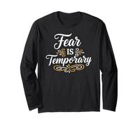 Fear is Temporary. Inspirational Motivation Typography Manga Larga