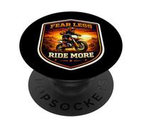 Fear Less Ride More Dirt Bike Rider Motocross Moto MX PopSockets PopGrip Adhesivo