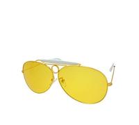 Fear Loathing - Gafas de sol estilo Depp, montura dorada/lente amarilla, Amarillo, Talla única