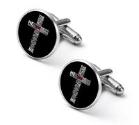 Fear No Evil God - Gemelos de moda para hombre, juego de gemelos clásicos para camisas de boda y negocios, 2.0cm, Metal, No es una piedra preciosa