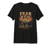 Fear No Evil Salmo 23 4 Cristiano Senderismo Naturaleza Camiseta Premium