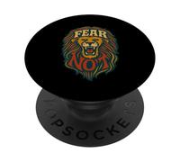 Fear Not Isaiah 41:10 León Retro Biblia Verso Cristiano PopSockets PopGrip Adhesivo