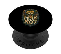 Fear Not Isaías 41:10 Lion Courage Verso de la Biblia Cristiano PopSockets PopGrip Adhesivo