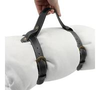 Fear Strap para mantas de picnic - Soporte encontrado para mantas de picnic | Cinturón de alfombra de rodillo de lecho de motocicleta, correa ajustable y duradera hecha de cuero PU para techo, alfombr