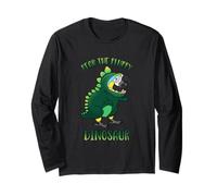Fear The Fluffy Blue Yellow Guacamayo Dinosaurio Loro Manga Larga