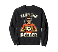 Fear The Keeper Cool Mujer Chica Portero con Balón De Fútbol Sudadera