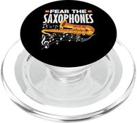 Fear The Saxophones Saxofonista Jazz Hobby Band Solist PopSockets PopGrip para MagSafe