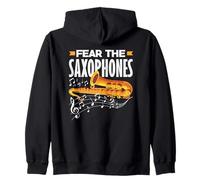 Fear The Saxophones Saxofonista Jazz Hobby Band Solist Sudadera con Capucha