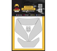 Fear The Yellow Bear© Easy Iron, Kit 5 pegatinas retro reflectantes reposicionables para casco de motocicleta, 3M™ Technology, color blanco