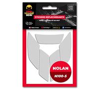 Fear The Yellow Bear© Easy Replica Nolan N 100-5™ Kit 5 pegatinas reflectantes REPOSICIONABLES, para casco de motocicleta, 3M™ Technology (blanco)