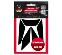 Fear The Yellow Bear© Easy Replica Scorpion Exo 391™ Kit 5 pegatinas reflectantes REPOSICIONABLES, para casco de motocicleta, 3M™ Technology, negro