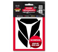 Fear The Yellow Bear© Easy Replica Scorpion Exo R1 Evo Air™ Kit 5 pegatinas reflectantes REPOSICIONABLES, para casco de motocicleta, 3M™ Technology (negro, Scorpion EXO R1 Evo AIR)
