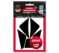 Fear The Yellow Bear© Easy Replica Shoei X SPR Pro™, Kit 5 pegatinas reflectantes REPOSICIONABLES, para casco de motocicleta, 3M™ Technology (negro, SHOEI X-SPR Pro)