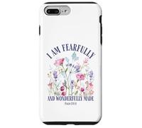 Fearfully and Wonderfully Made Cita Bíblica Cristiana Floral Carcasa para iPhone 7 Plus/8 Plus