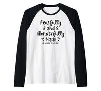 Fearfully and Wonderfully Made - Verso de la Biblia Christian Faith Camiseta Manga Raglan
