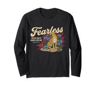 Fearless God Is Always with Me - Diseño Floral de Gato Grande Manga Larga