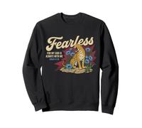 Fearless God Is Always with Me - Diseño Floral de Gato Grande Sudadera