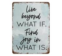 Fearless Living Metal Sign Live Beyond What If Farmhouse Art 12x8 Inch