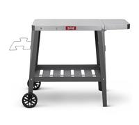 Feasto Soporte Compacto para Horno de Pizza al Aire Libre para Ooni Karu 12 | Mesa rodante de acero inoxidable con extensión lateral plegable para parrillas de mesa, barbacoa de patio y preparación de