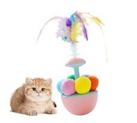 Feather Ball Cat Toy, Balance Swing Balls, 7.48x2.76x2.76 Inches Portable Cat Feather Interactive Self-Play Boredom Plaything for Outdoor Kitten Exercising